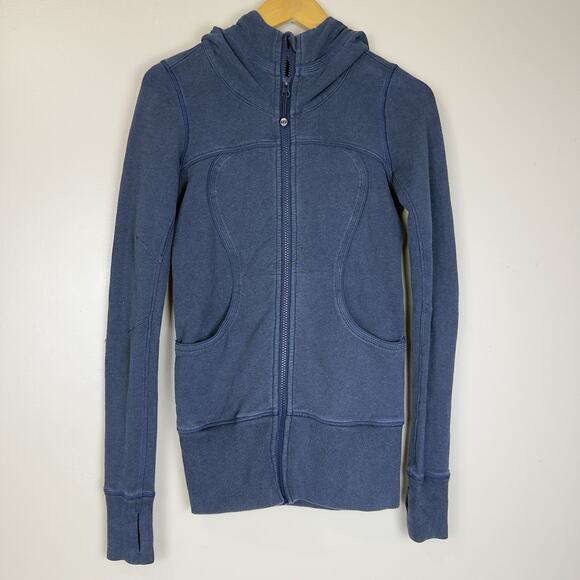 Lululemon Scuba Full Zip Hoodie Navy Blue Size 2 – Athletic & Versatile - Picture 1 of 9